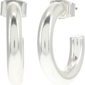 Madewell Chunky Small Hoop Earrings - Light Silver Ox